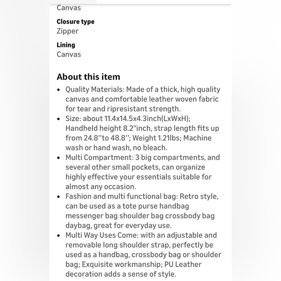 Blue denim canvas tote/shoulder/crossbody bag -women’s. - Picture 8 of 16